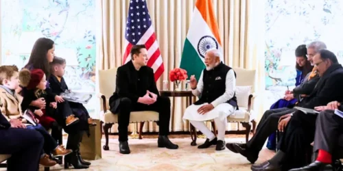 Elon Musk, X's owner, and Indian Prime Minister Narendra Modi