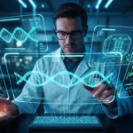 Scientist analyzing DNA