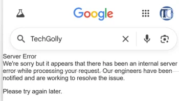 Google Search Server Outage