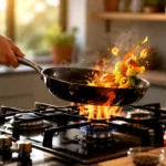 Stir-frying using Gas