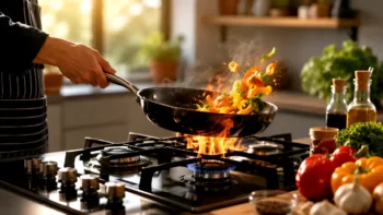 Stir-frying using Gas