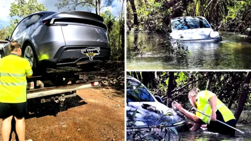 Tesla stranded at Old Bynoe Road