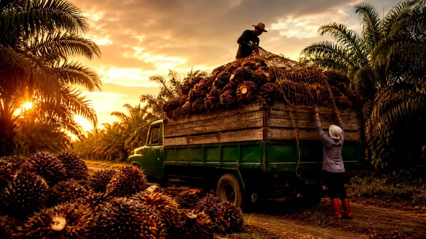 Palm fruit harvest