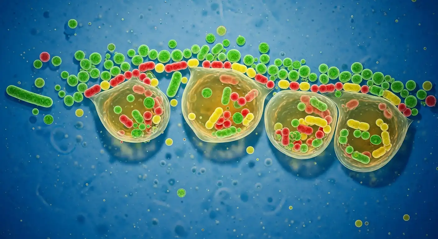 Microscopic view of bacteria